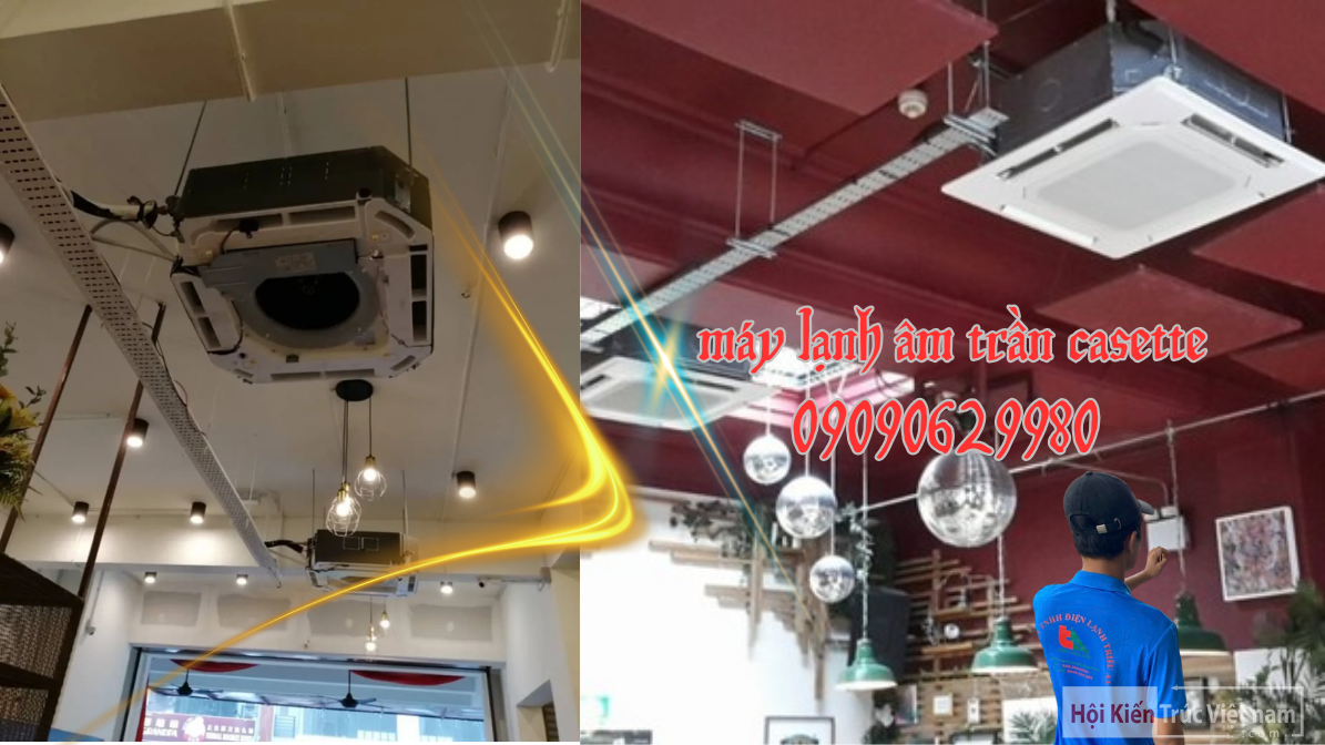 Lắp máy lạnh âm trần 4 ngựa cho nhà hàng khách sạn trường học giá rẻ