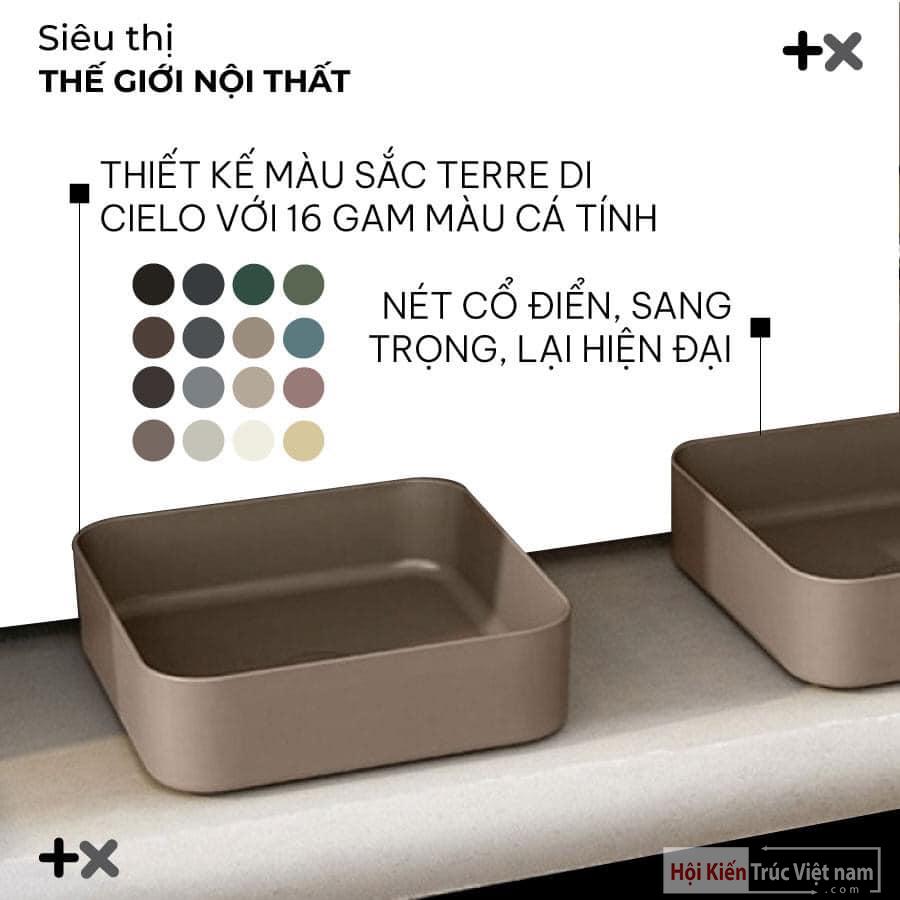 🎇Chậu rửa đặt bàn hình vuông Cielo Shui Comfort SHCOLAQ40