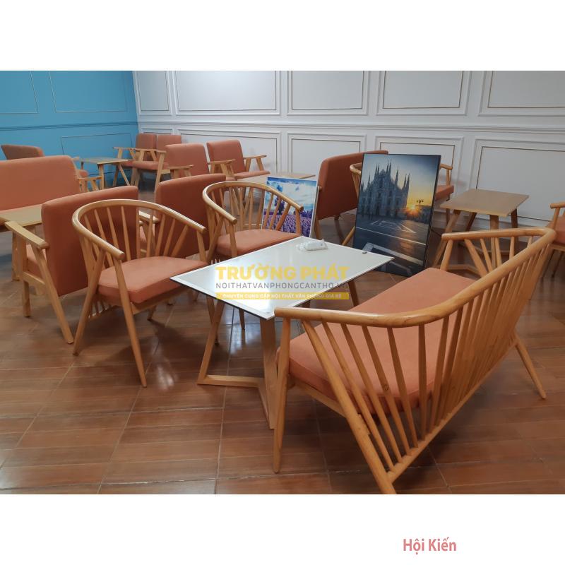 BỘ SOFA NAN TIỆN 4 MÓN - BÀN XƯƠNG CÁ GỖ