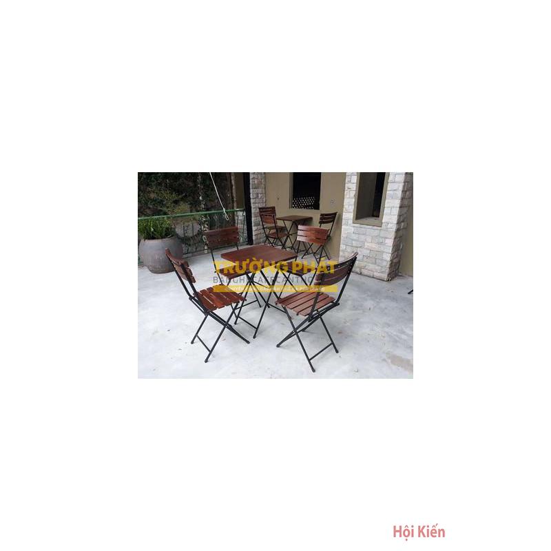BỘ BÀN 4 GHẾ XẾP TỰA CONG FANSI