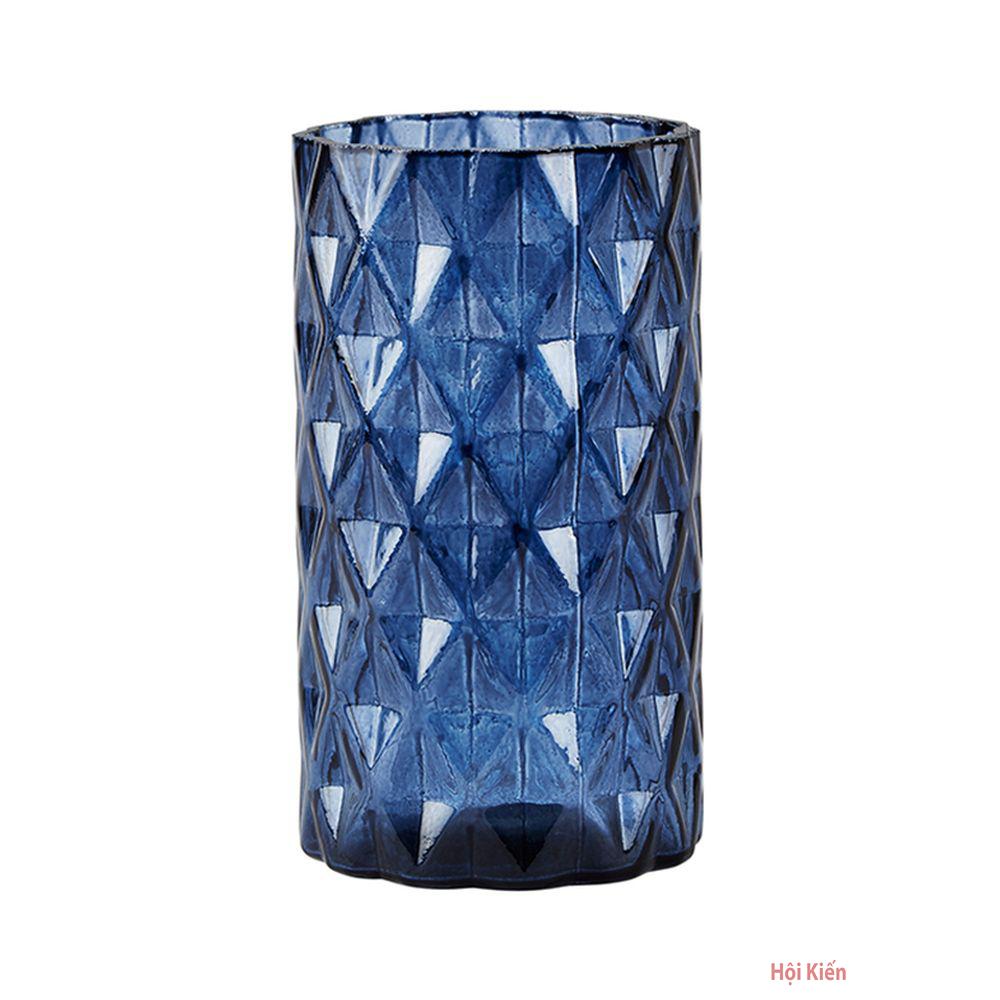 Lọ hoa thuỷ tinh xanh H17cm BO162601