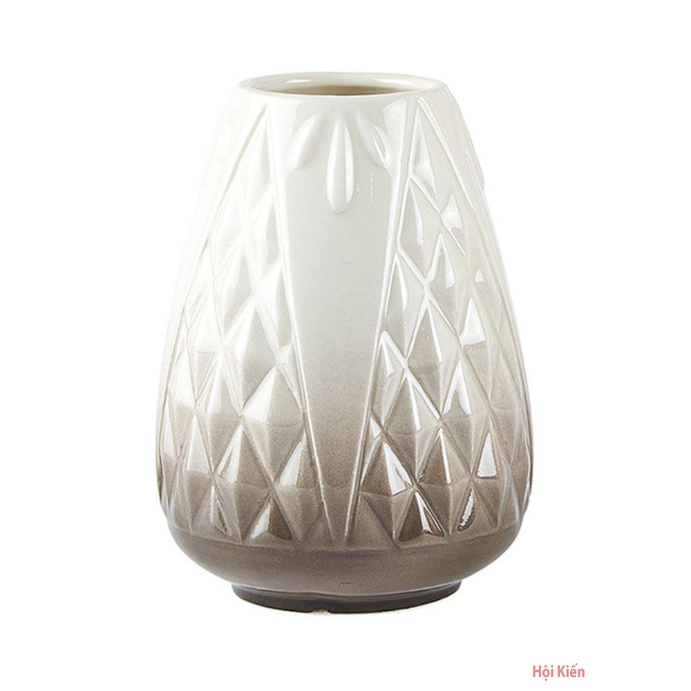 Bình gốm trắng kem D11cmxH15cm BO471050