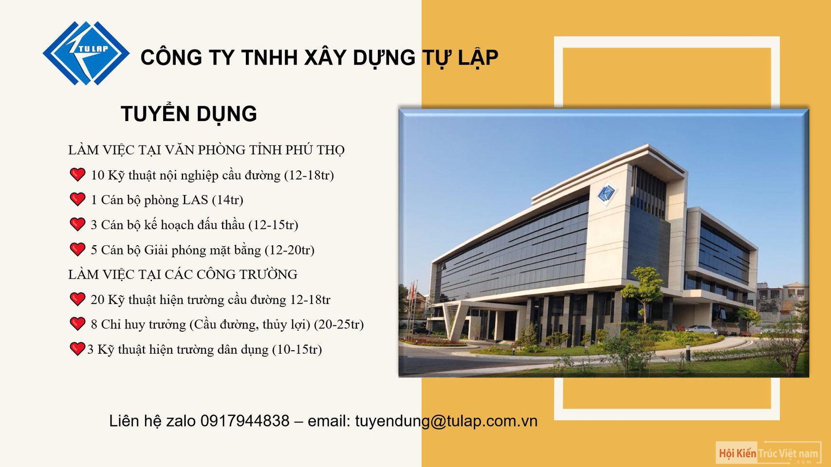 Công ty Tự Lập cần tuyển gấp