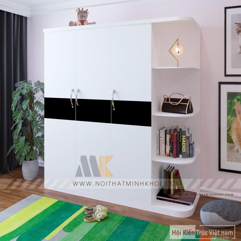 Tủ Quần Áo 3 Cánh Cao Cấp Màu Trắng - TA635