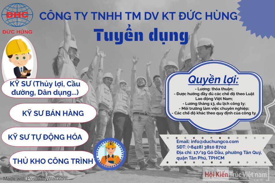 CÔNG TY TNHH TM DV KT ĐỨC HÙNG TUYỂN DỤNG