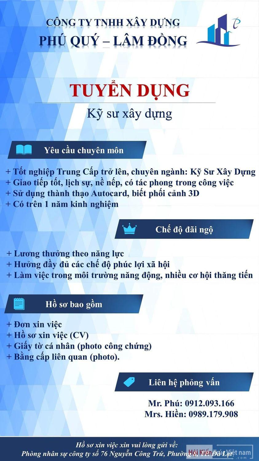 💢TUYỂN DỤNG  KỸ SƯ XÂY DỰNG💢