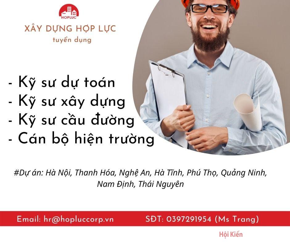 ❗️ Công ty xây dựng Hợp Lực tuyển dụng các vị trí ❗️