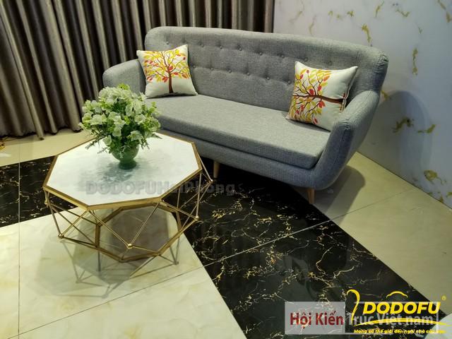 Ghế văng nỉ xám đậm 1.8m
