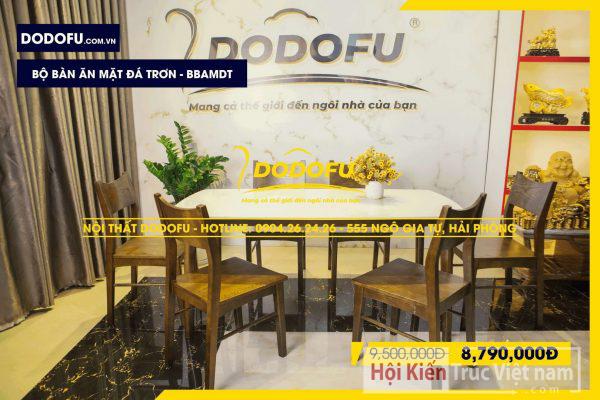 Bộ bàn ăn mặt đá trơn – Bộ bàn ăn giá rẻ hải phòng – BBAMDT