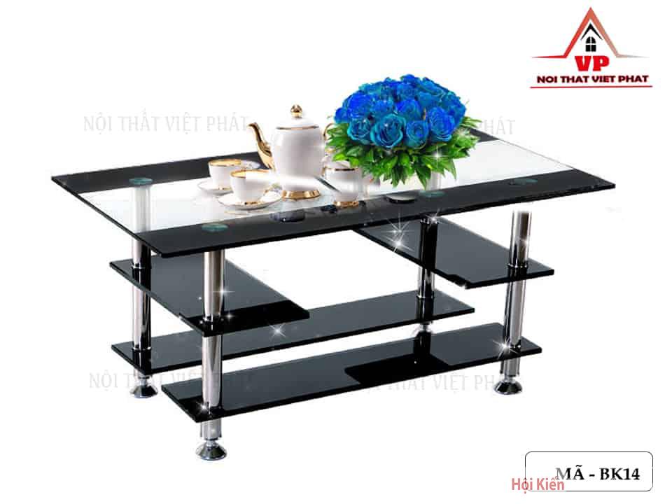 Bàn Sofa Mặt Kính Đen – Mã BK14