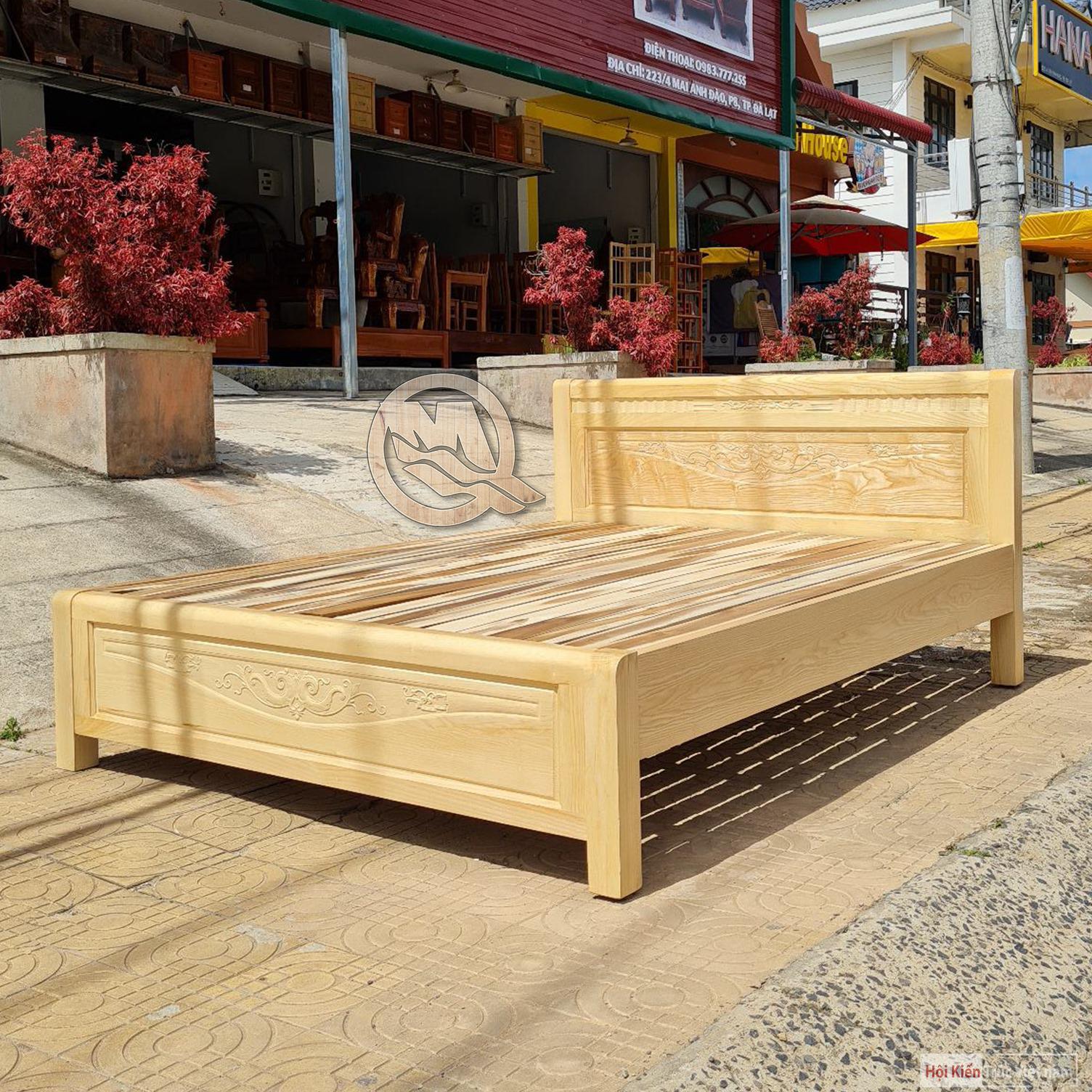 GIƯỜNG GỖ SỒI KIỂU VÕNG - SP883